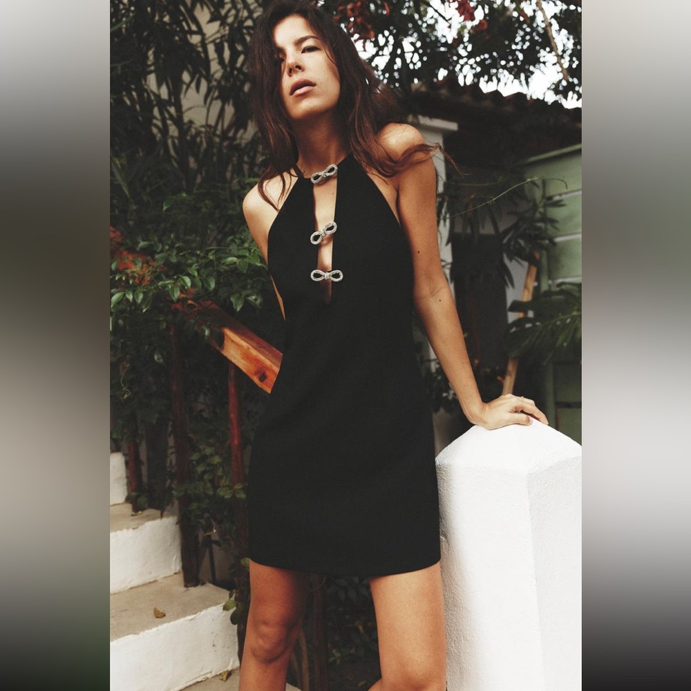 ZARA JEWEL BOW MINI DRESS